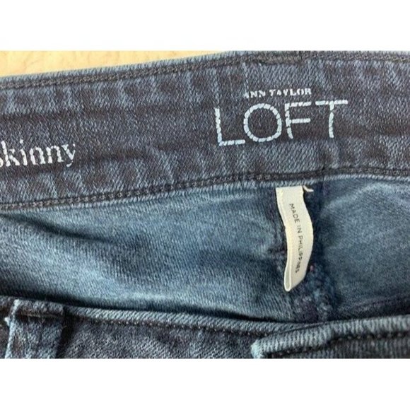 Loft Size 6 28 Womens Jeans Super Skinny Stretch Mid Rise Dark Wash - Picture 4 of 4